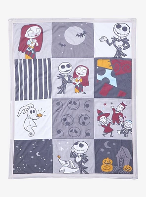 Disney The Nightmare Before Christmas Jack and Sally Quilted Baby Blanket — BoxLunch Exclusive