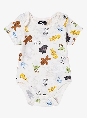 Star Wars Chibi Character Allover Print Infant One-Piece — BoxLunch Exclusive
