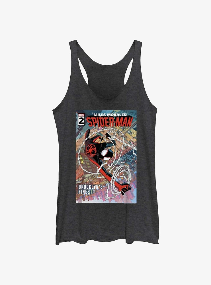 Spider-Man Brooklyns Finest Girls Raw Edge Tank