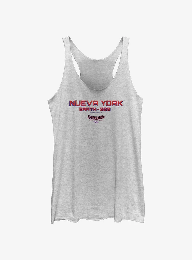 Spider-Man Nueva York Earth 928 Girls Raw Edge Tank Htr