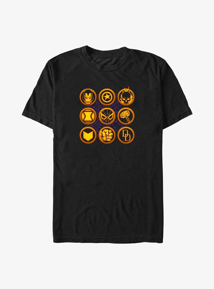 Marvel Avengers Pumpkin Hero Icons Big & Tall T-Shirt