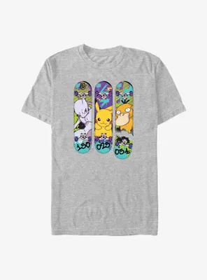 Pokemon Mewtwo Pikachu Psyduck Skateboard Deck Big & Tall T-Shirt