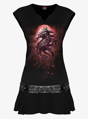Spiral Oak Dragon Stud Waist Mini Dress