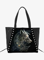 Spiral Celtic Wolf Tote Bag