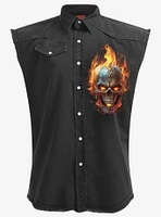 Spiral Night Rider Sleeveless Button-Up