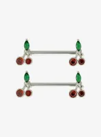 16G Steel Cherry Nipple Barbell 2 Pack