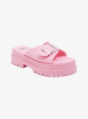 Dirty Laundry Pink Buckle Sandals