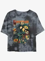 Disney Nightmare Before Christmas Comic Cover Womens Tie-Dye Crop T-Shirt