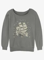 Disney Pirates Of The Caribbean Vintage Black Pearl Womens Slouchy Sweatshirt