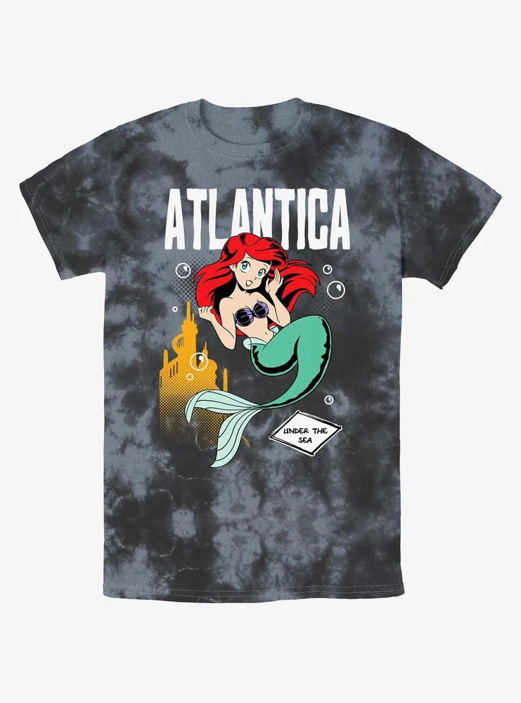 Disney The Little Mermaid Anime Ariel Atlantica Tie-Dye T-Shirt