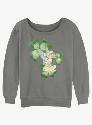 Disney Tinker Bell Clover Womens Slouchy Sweatshirt