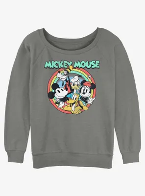 Disney Mickey Mouse & Friends Pose Womens Slouchy Sweatshirt