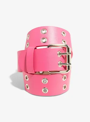 Hot Pink Double Grommet Belt