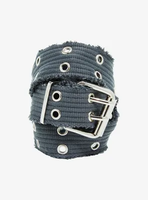 Grey Distressed Grommet Belt