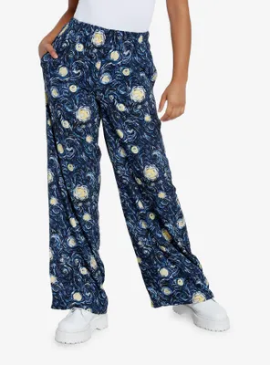 Cosmic Aura Starry Night Wide Leg Pants
