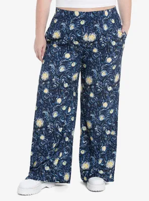 Cosmic Aura Starry Night Wide Leg Pants Plus