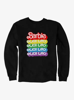 Barbie Text Rainbow Stack Sweatshirt