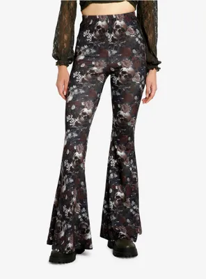 Skulls & Flowers Girls Bell Bottom Pants