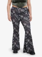 Skulls & Flowers Bell Bottom Pants Plus