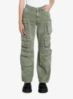 Social Collision Army Green Wash Cargo Pants