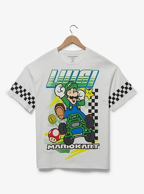 Nintendo Mario Kart Luigi Checkered Racing T-Shirt — BoxLunch Exclusive