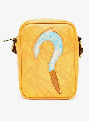 Disney Moana Maui Glow In The Dark Fish Hook And Pose Orange Crossbody Bag