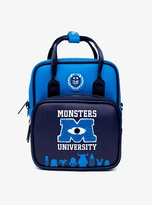 Disney Monsters University Chenille Patch With Monsters Print Blues Crossbody Bag