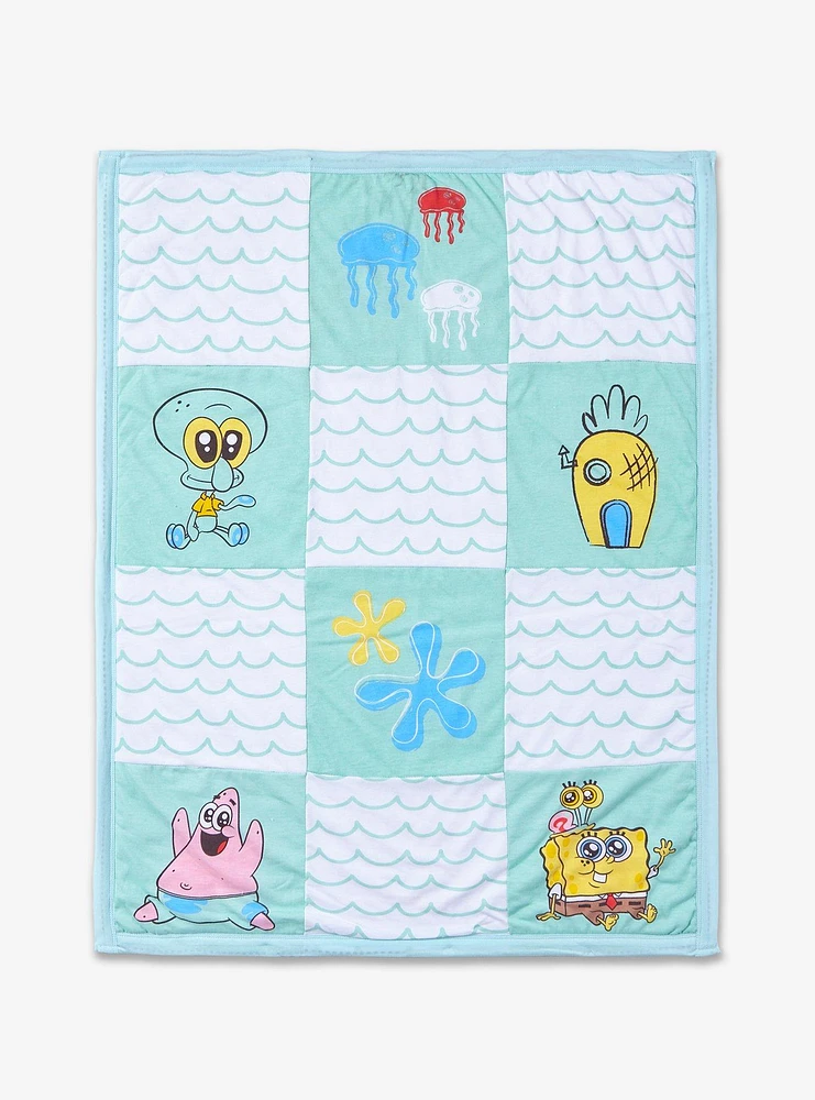 SpongeBob SquarePants Bikini Bottom Chibi Quilted Baby Blanket - BoxLunch Exclusive