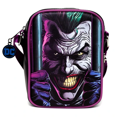 DC Comics Joker Jail Break And Batman Comic Book Poses Black Crossbody Bag