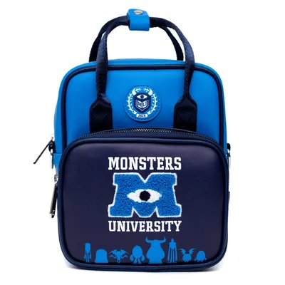 Disney Monsters University Chenille Patch With Monsters Print Blues Crossbody Bag