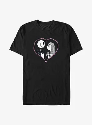Disney The Nightmare Before Christmas Heart Stitch Jack and Sally Big & Tall T-Shirt