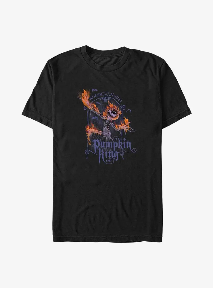 Disney The Nightmare Before Christmas Pumpkin King Flames Big & Tall T-Shirt