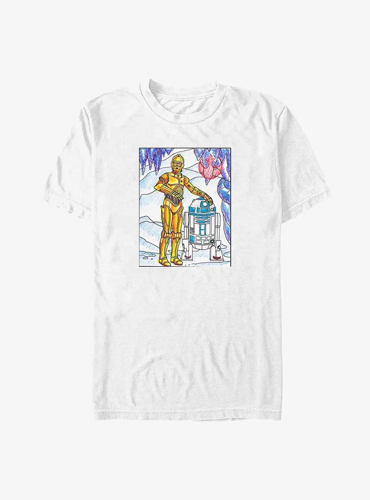 Star Wars C-3PO R2-D2 Drawing Big & Tall T-Shirt