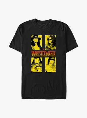 WWE WrestleMania Legends The Undertaker Ultimate Warrior Jake Thee Snake and Bret Hart Big & Tall T-Shirt