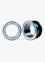 Steel Black Opalescent Tunnel Plug 2 Pack