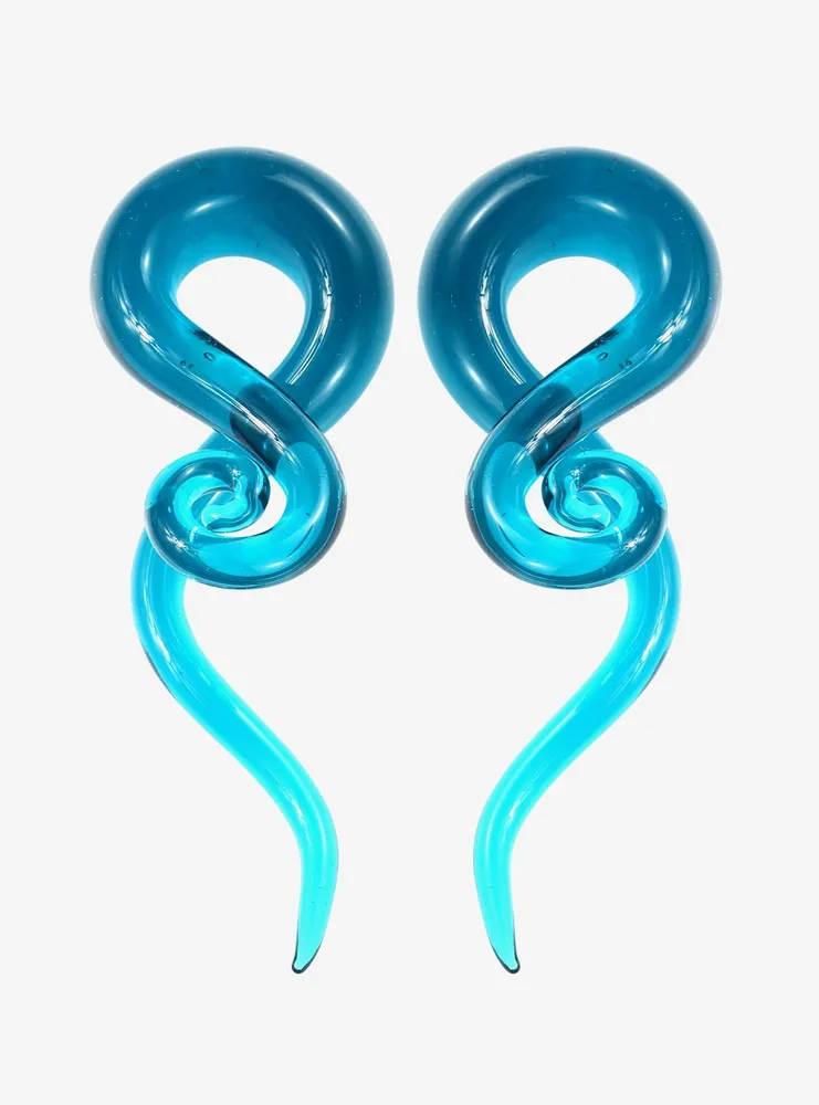 Glass Turquoise Swirl Taper 2 Pack