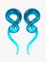 Glass Turquoise Swirl Taper 2 Pack