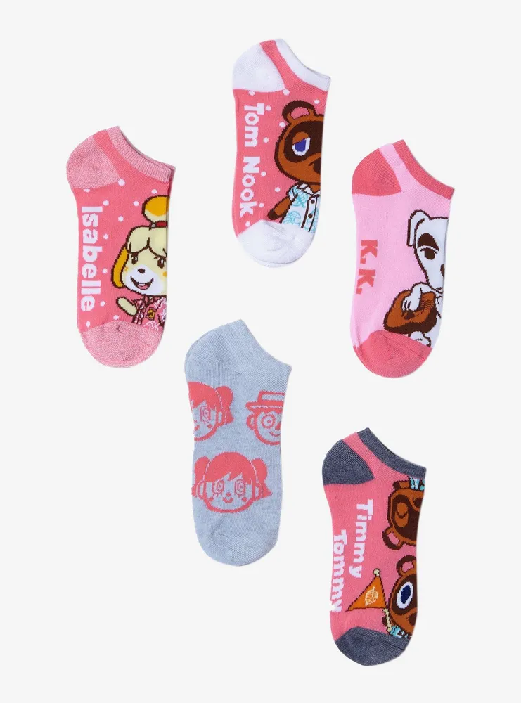 Animal Crossing Characters No-Show Socks 5 Pair