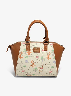 Loungefly Disney Winnie The Pooh Cream Map Satchel Bag