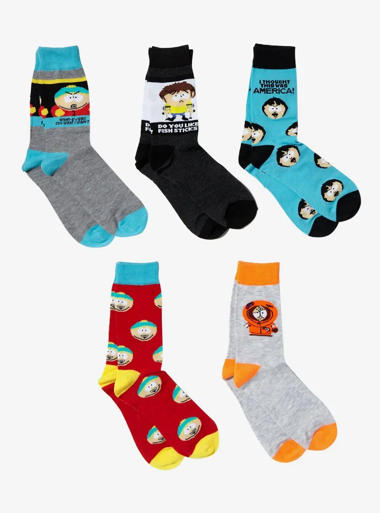 Hot Topic South Park Character Panels Crew Socks 5 Pair