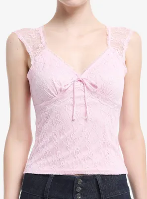 Sweet Society Pastel Pink Lace Sweetheart Top