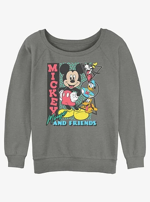 Disney Mickey Mouse & Friends Vintage Shapes Girls Slouchy Sweatshirt