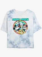 Disney Mickey Mouse & Friends Pose Girls Tie-Dye Crop T-Shirt