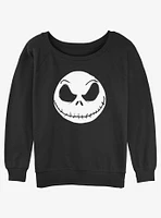 Disney Nightmare Before Christmas Big Face Jack Girls Slouchy Sweatshirt