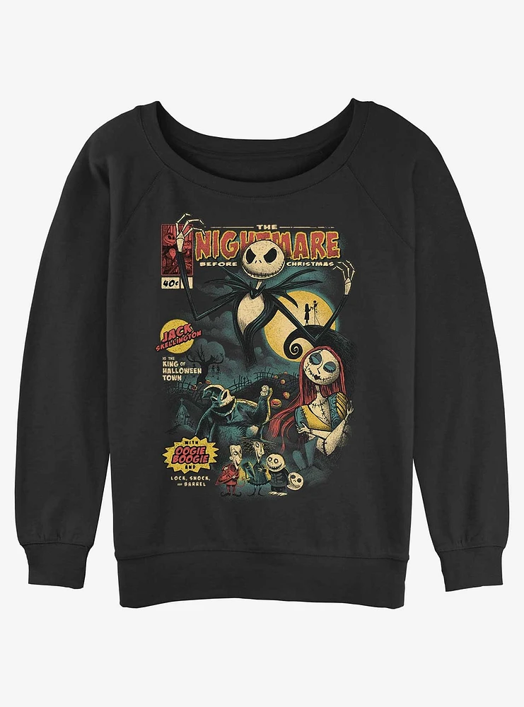 Disney Nightmare Before Christmas Comic Cover Girls Slouchy Sweatshirt