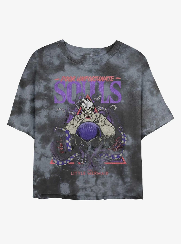 Disney The Little Mermaid Ursula Poor Unfortunate Souls Girls Tie-Dye Crop T-Shirt