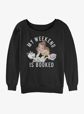 Disney Beauty And The Beast Weekend Booked Girls Slouchy Sweatshirt