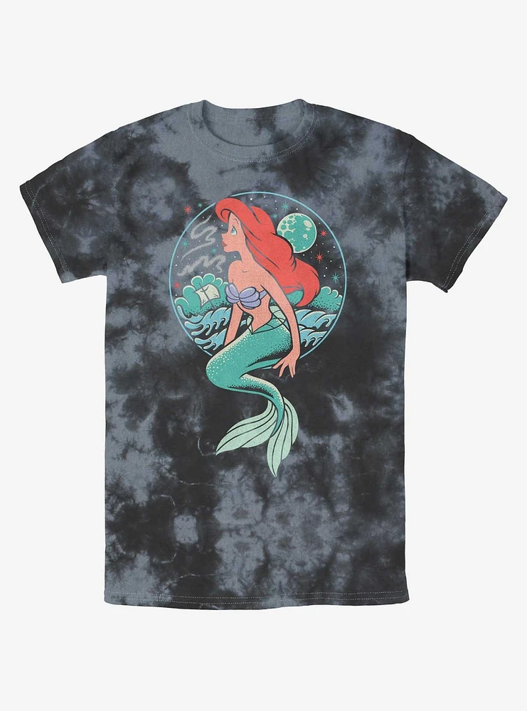 Disney The Little Mermaid Moonrise Shipwreck Tie-Dye T-Shirt