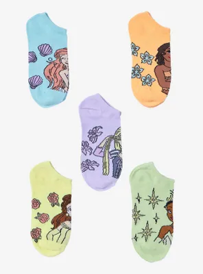 Disney Princess Icons No-Show Socks 5 Pair