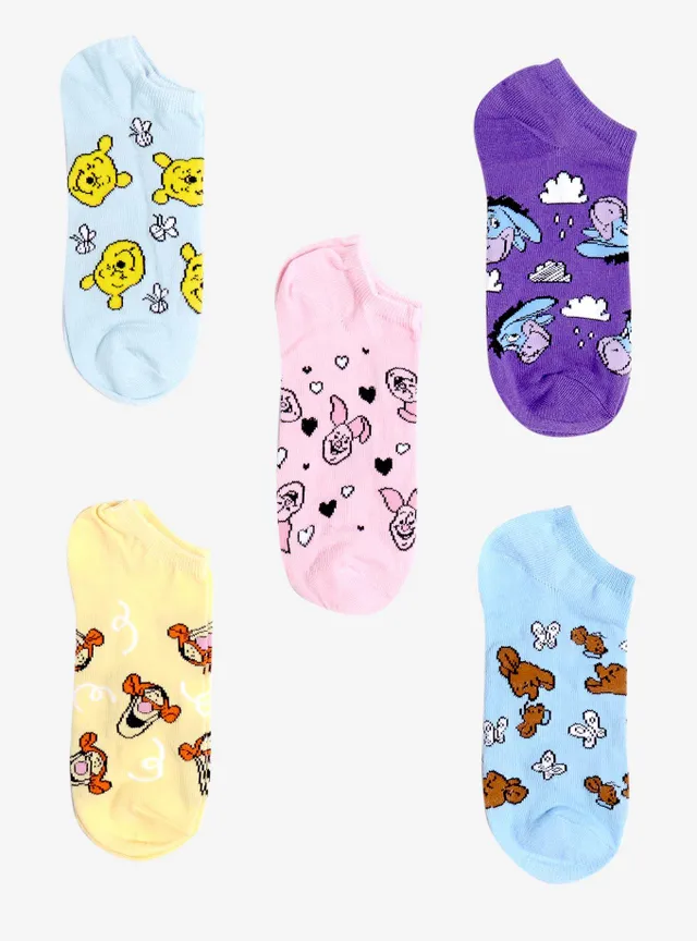 Hot Topic Disney Winnie The Pooh Heads Icons No-Show Socks 5 Pair